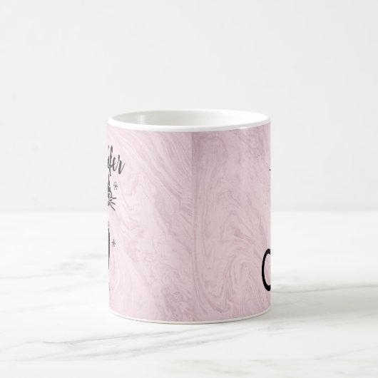 レトロアトミック黒猫パーソナライズされたコーヒーマグ コーヒーマグカップ (中央)