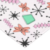 レトロアトミックMCMピンクオレンジグリーンブラック テーブルクロス (アングル)