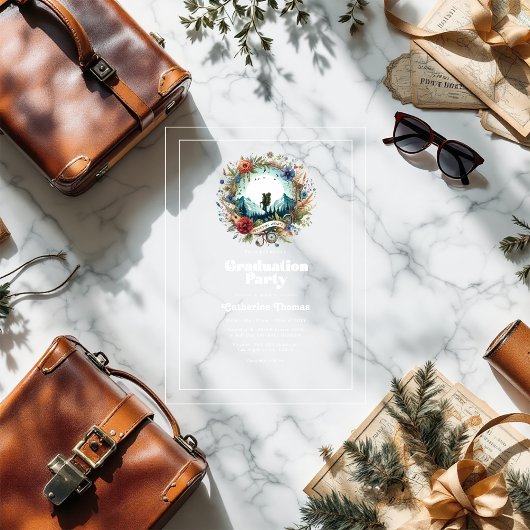 レトロアドベンチャーワアウェイズアクリル卒業パーティー アクリル招待状