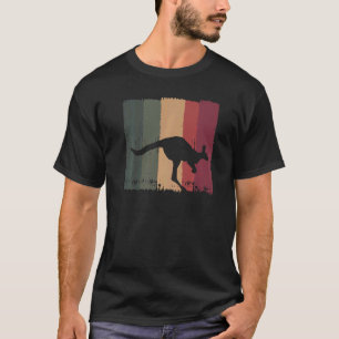 レトロアニマルオーストラリア動物アウトバックカンガルー Tシャツ