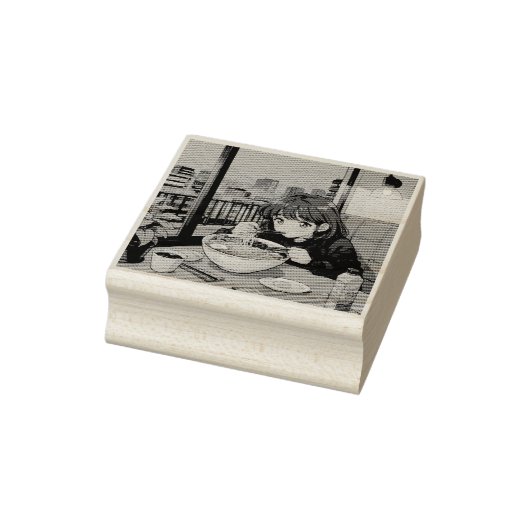 レトロアニメウッドアートスタンプ – ヴィンテージマンガスタイル ラバースタンプ (スタンプ)