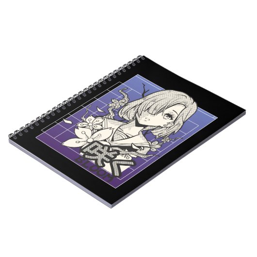 レトロアニメガールオタクマンガ10代の漫画 ノートブック (左側)