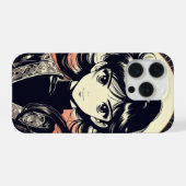 レトロアニメガール　ヴィンテージ漫画iPhoneケース iPhoneケース (裏面横)