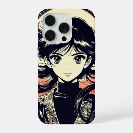 レトロアニメガール　ヴィンテージ漫画iPhoneケース iPhoneケース (裏面)