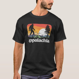 レトロアパラチアBigfootマウンテンツリーズネイチャーアウト Tシャツ