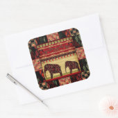 レトロアフリカのゾウプリント スクエアシール (封筒)