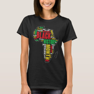 レトロアフリカの誇りを持った地図ブラックヒストリー月 Tシャツ