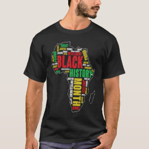 レトロアフリカの誇りを持った地図ブラックヒストリー月 Tシャツ