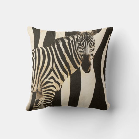 レトロアフリカマウンテンゼブラスロークッション クッション (裏面)