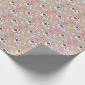 レトロアフリカンアメリカンサンタクロースのギフトラップ ラッピングペーパー (角)