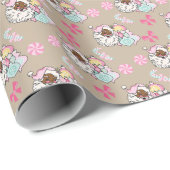 レトロアフリカンアメリカンサンタクロースのギフトラップ ラッピングペーパー (ロールコーナー)