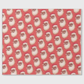 レトロアフリカンアメリカンブラックサンタ顔クリスマス ラッピングペーパー (フラット)