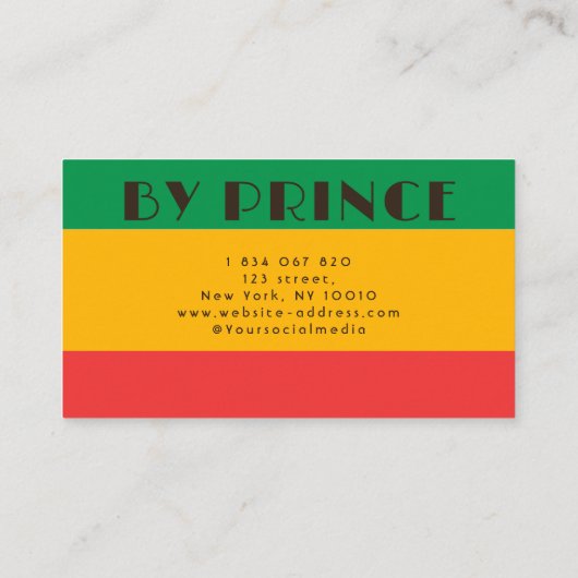 レトロアフリカ国旗アフリカ編組 名刺 (裏面)