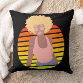 レトロアフロクイーン – アフロアメリカン・クイーン クッション (ブランケット)