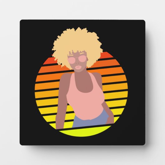 レトロアフロクイーン – アフロアメリカン・クイーン フォトプラーク (正面)