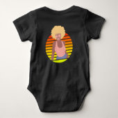 レトロアフロクイーン – アフロアメリカン・クイーン ベビーボディスーツ (裏面)