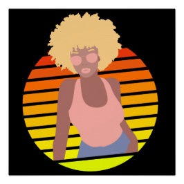 レトロアフロクイーン – アフロアメリカン・クイーン ポスター