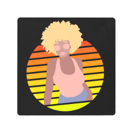 レトロアフロクイーン – アフロアメリカン・クイーン メタルプリント