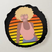 レトロアフロクイーン – アフロアメリカン・クイーン ラウンドクッション (裏面)