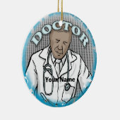レトロアフロマースドクター名前をカスタムするオーナメント セラミックオーナメント (右)