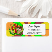 レトロアポップ・アートのートスタイルキノコ ラベル (インサイチュ)