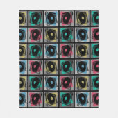 レトロアポップ・アートのートターンテーブル フリースブランケット (正面)