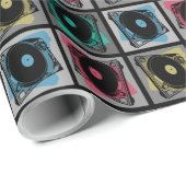 レトロアポップ・アートのートターンテーブル ラッピングペーパー (ロールコーナー)