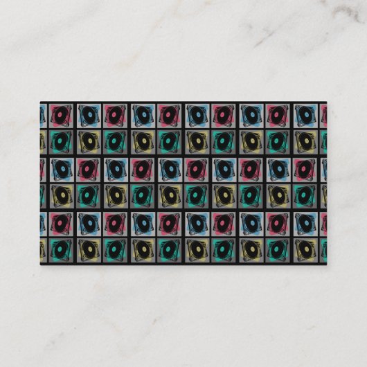 レトロアポップ・アートのートターンテーブル 名刺 (裏面)