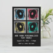 レトロアポップ・アートのートターンテーブル 招待状 (スタンド正面)