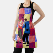 レトロアポップ・アートのートノスタルジックカップル踊り エプロン (インサイチュ)