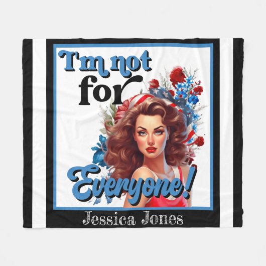 レトロアメリカのピンナップ_誰にとっても フリースブランケット (正面(横))