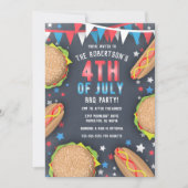 レトロアメリカの7月4日BBQパーティの招待状 招待状 (正面)