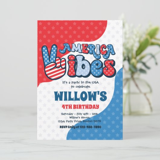 レトロアメリカビベス7月の誕生日パーティー4th 招待状 (スタンド正面)