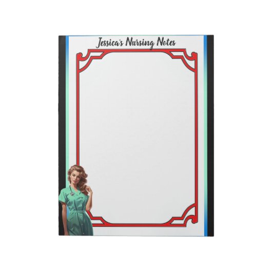 レトロアメリカピンナップは自分自身を誇示しない ノートパッド (回転)