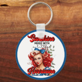 レトロアメリカピンナップ_サンシャインミックスド キーホルダー (正面)