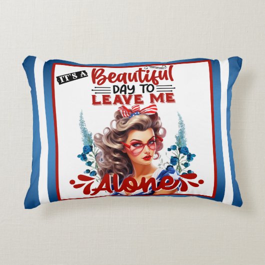 レトロアメリカピンナップ_美しい日だ アクセントクッション (正面)