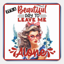 レトロアメリカピンナップ_美しい日だ スクエアシール