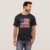 レトロアメリカボクシングアパレル米国国旗のボクサー Tシャツ (正面フル)