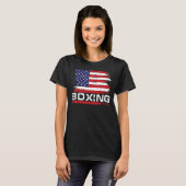 レトロアメリカボクシングアパレル米国国旗のボクサー Tシャツ (正面フル)