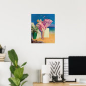 レトロアメリカンアートプリント「シーサイドフリクション」 ポスター (ホームオフィス)