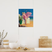 レトロアメリカンアートプリント「シーサイドフリクション」 ポスター (キッチン)