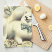 レトロアメリカンエスキモイラストレーション キッチンタオル (四つ折り)