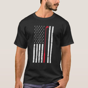 レトロアメリカ国旗のゴルフゴルファー愛国心 Tシャツ
