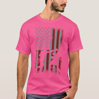 レトロアメリカ国旗のボクシングギフトfor Boxer Men Spor Tシャツ
