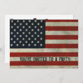 レトロアメリカ国旗の招待状 招待状 (正面/裏面)