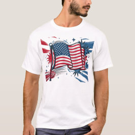 レトロアメリカ国旗のTシャツ Tシャツ