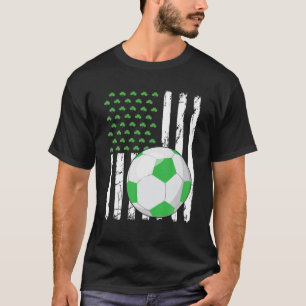 レトロアメリカ国旗サッカースポーツセントパトリックの日 Tシャツ