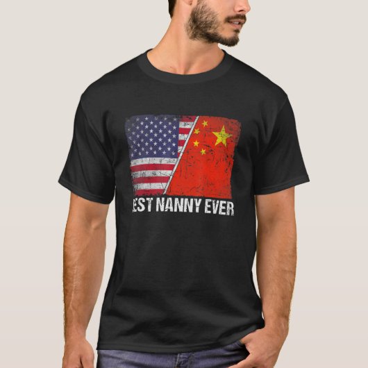 レトロアメリカ国旗中国最高のフナニーエバーファム Tシャツ (正面)