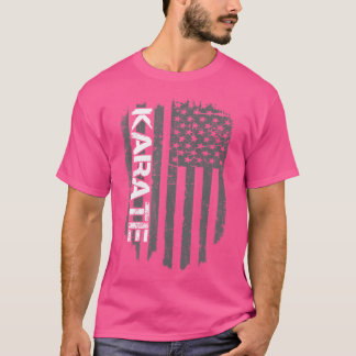 レトロアメリカ国旗日本の空手 Tシャツ