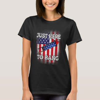 レトロアメリカ国旗7月4日私はちょうどT Tシャツ